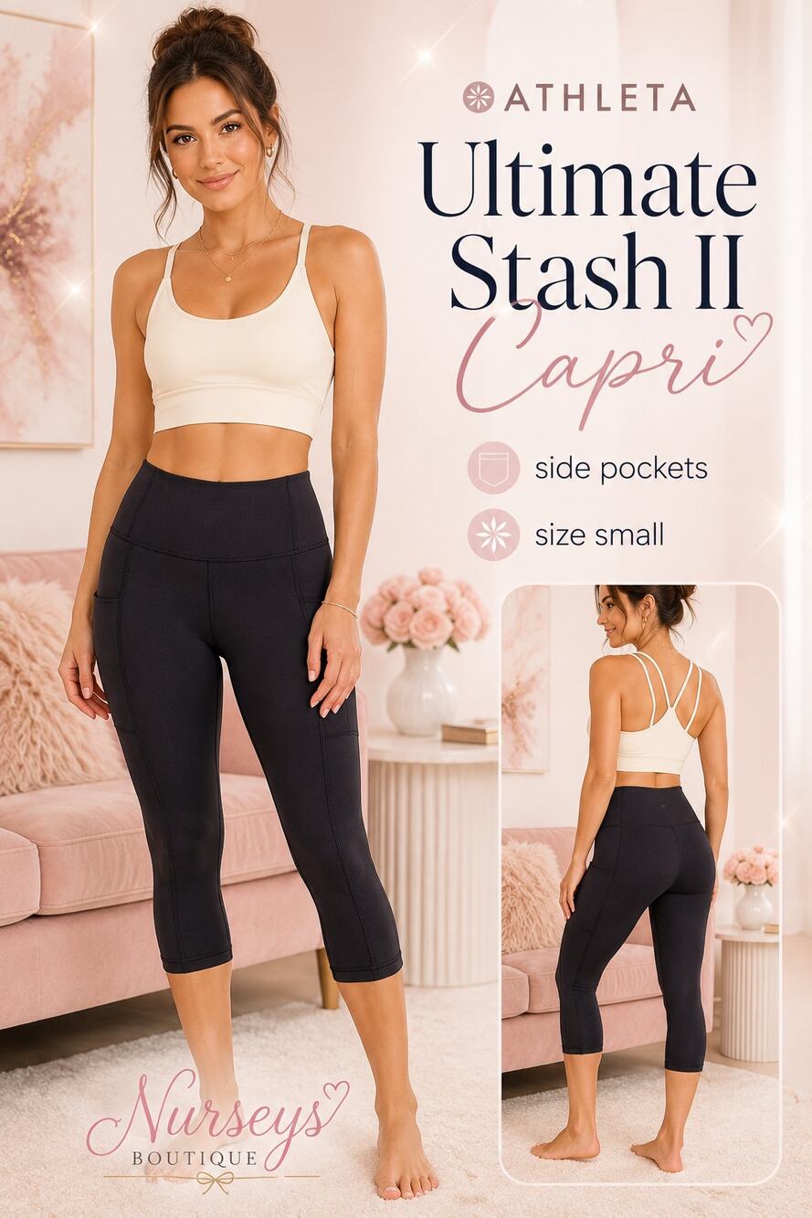 Athleta Ultimate Stash II Capri Leggings Pockets Black Women’s Small